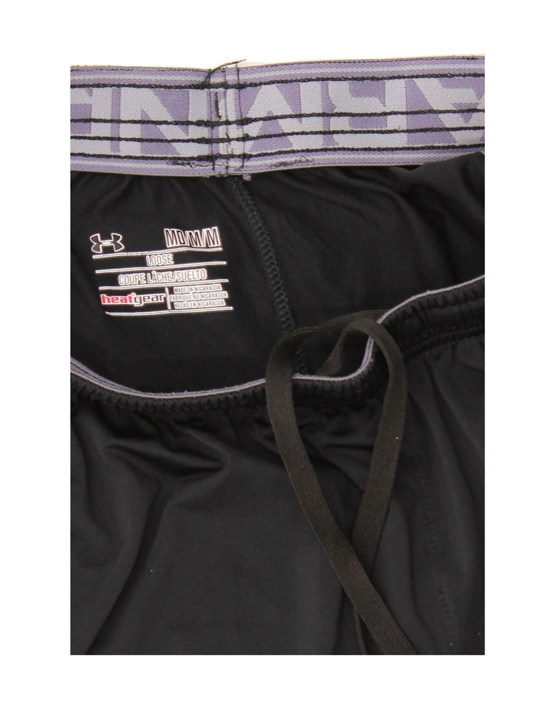 UNDER ARMOUR Mens Heat Gear Graphic Sport Shorts Medium  Black Vintage Under Armour and Second-Hand Under Armour from Messina Hembry 