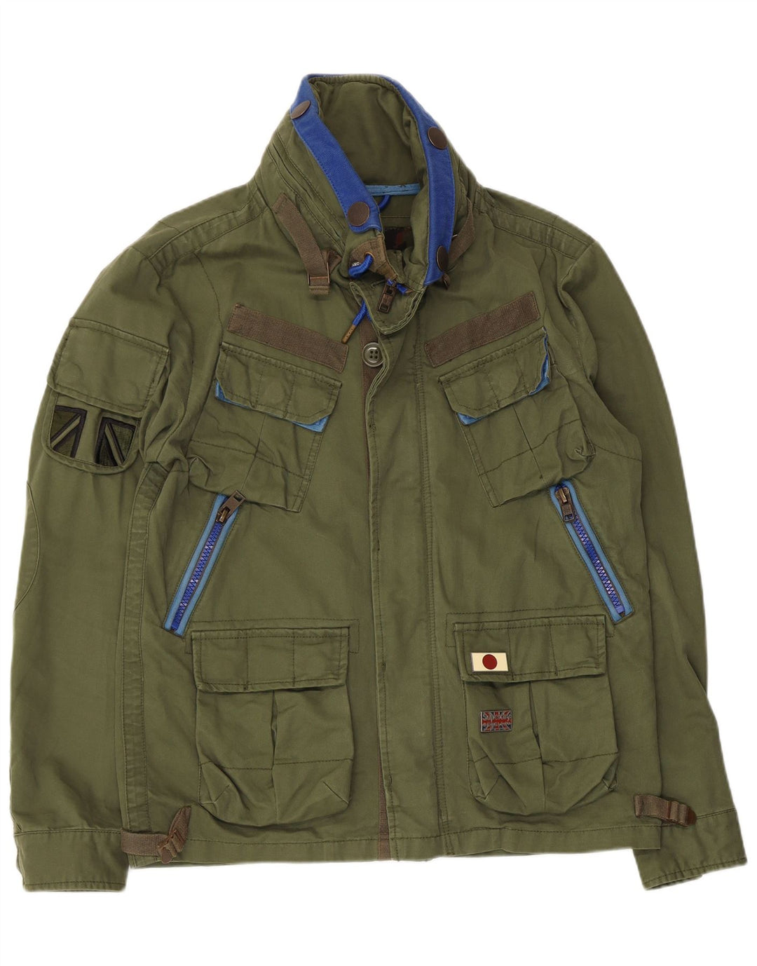 Jachetă Superdry pentru bărbați, UK 38, bumbac verde mediu