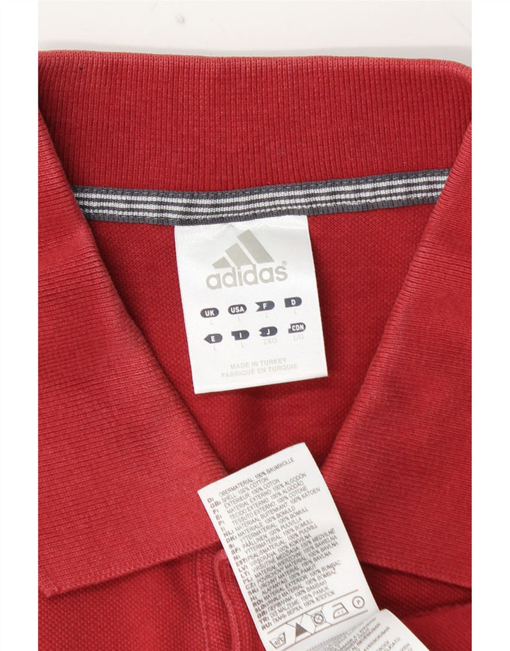 Tricou polo ADIDAS pentru bărbați, bumbac roșu mare
