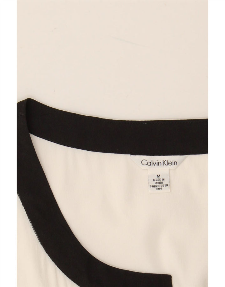 Bluză fără mâneci pentru femei CALVIN KLEIN UK 14 Medium White Colorblock