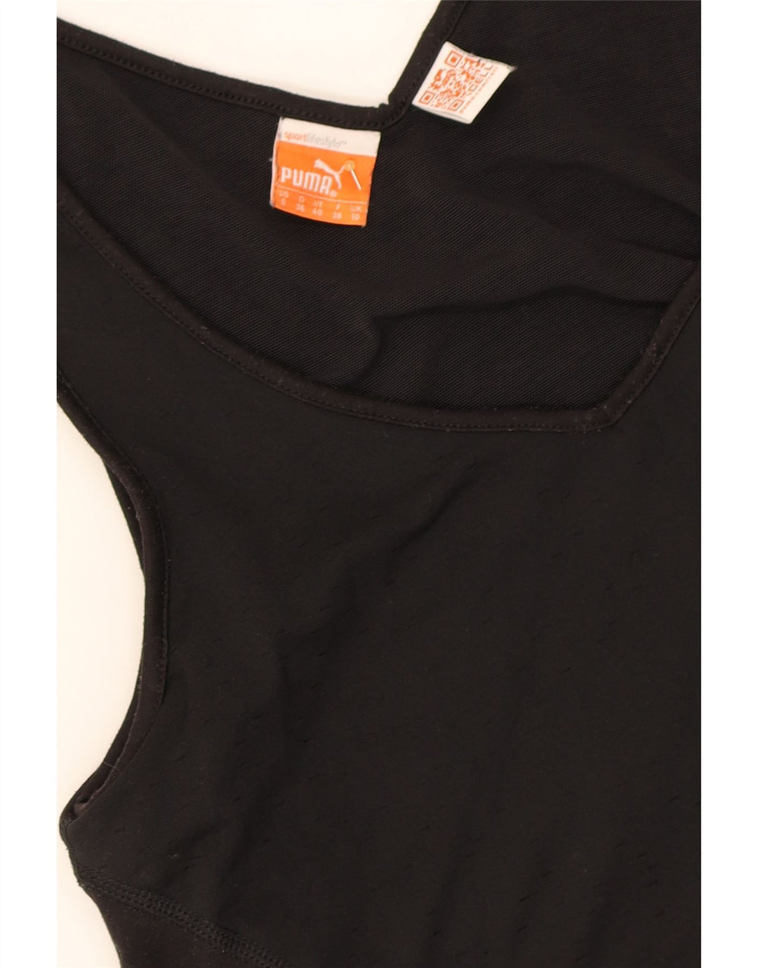 PUMA Womens Vest Top UK 10 Small Black Polyester Vintage Puma and Second-Hand Puma from Messina Hembry 
