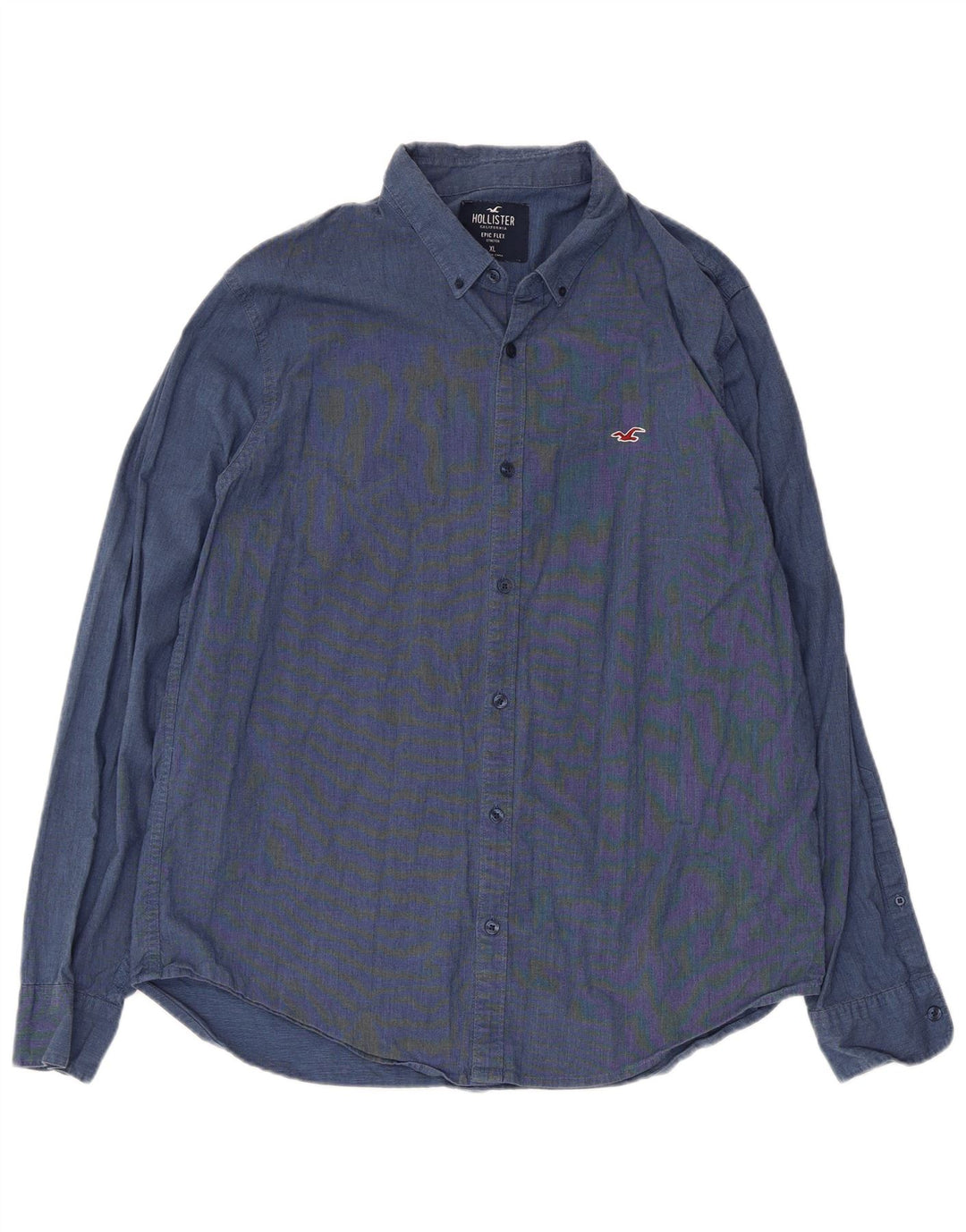 Cămașă Hollister pentru bărbați XL, bumbac albastru