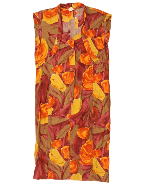 Rochie rochie fără mâneci pentru femei vintage IT 44 Medium Multicolor Floral