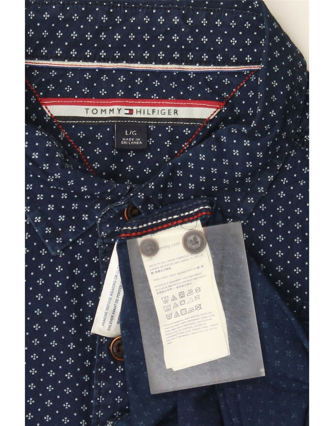 Cămașă pentru bărbați Tommy Hilfiger cu model abstract, bumbac mare, albastru bleumarin