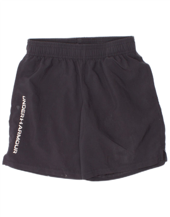 Pantaloni scurți sport grafic Under Armour pentru băieți 7-8 ani poliester negru mic