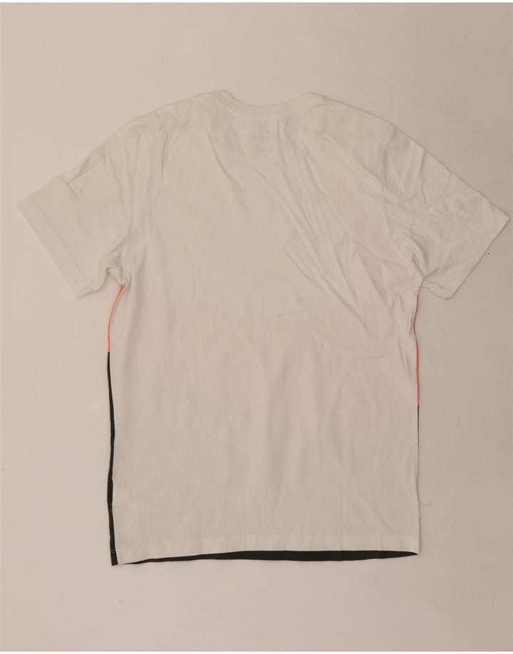 Tricou grafic Nike pentru bărbați Top mediu alb din bumbac color bloc