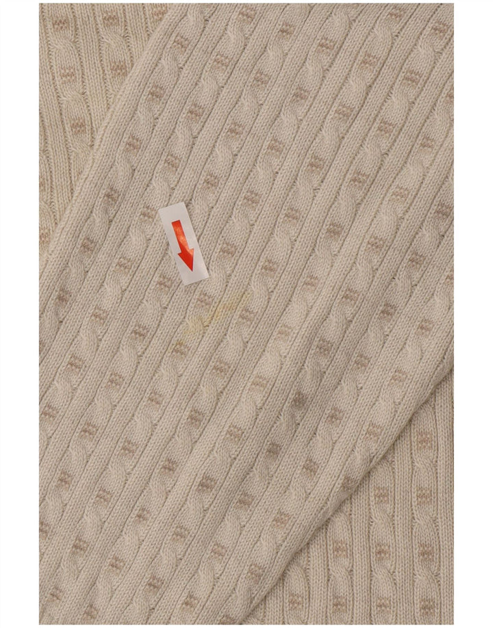 Pulover Marks & Spencer pentru bărbați, cu gât roșu, mediu acrilic alb catifelat