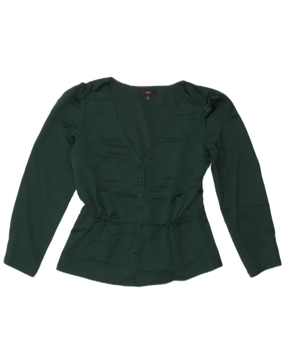 Bluză cămașă cu mâneci 3/4 pentru femei J. CREW US 4 Small Green Poliester