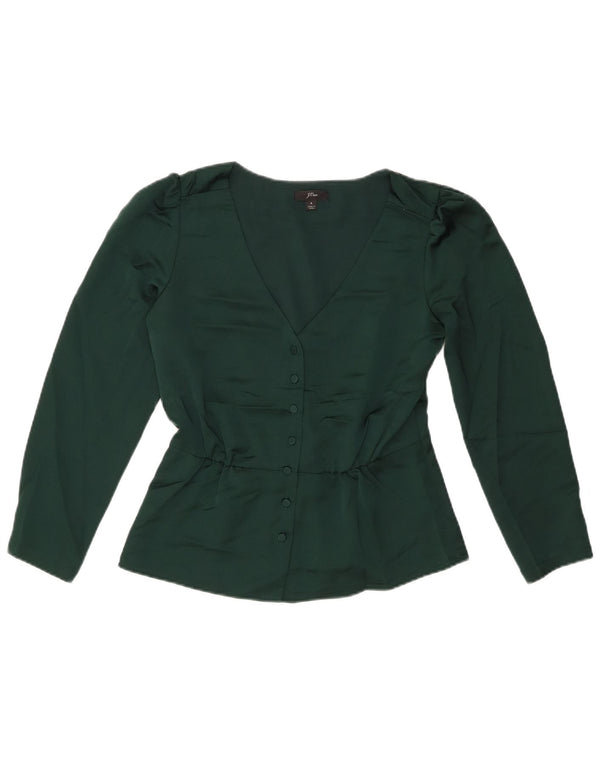 Bluză cămașă cu mâneci 3/4 pentru femei J. CREW US 4 Small Green Poliester