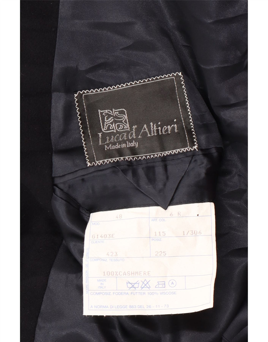 LUCA D'ALTIERI Palton dublu pentru bărbați IT 48 Medium Bleumarin Clasic