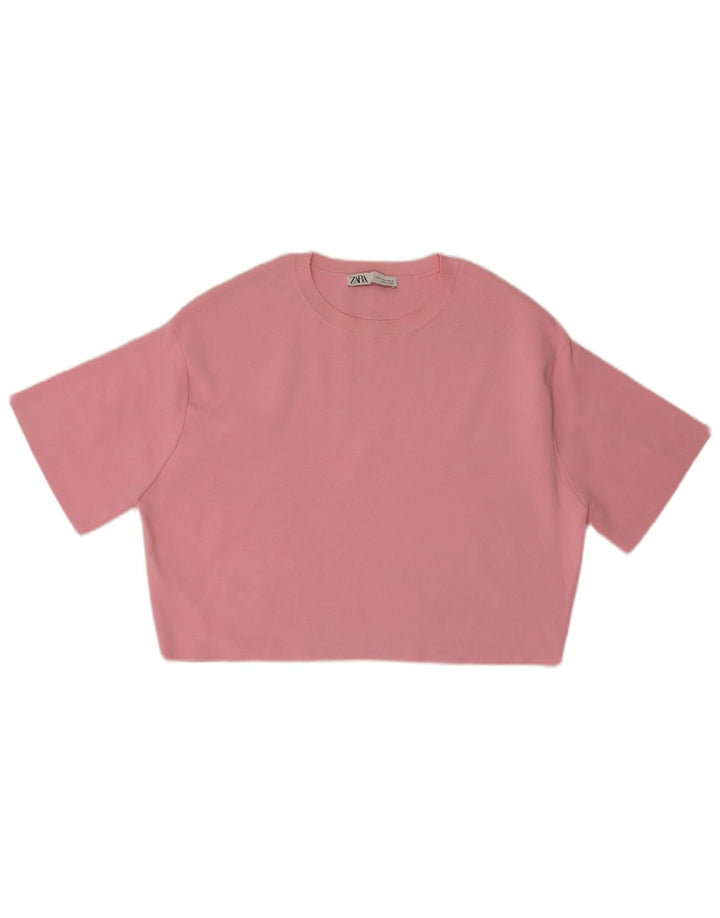 Crop Top pentru femei Zara UK 14 Medium Pink Nylon