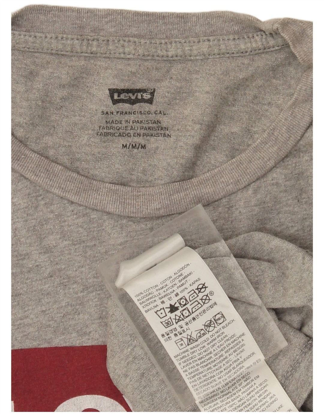 Tricou cu grafic Levi's pentru bărbați Top din bumbac cu pete gri mediu