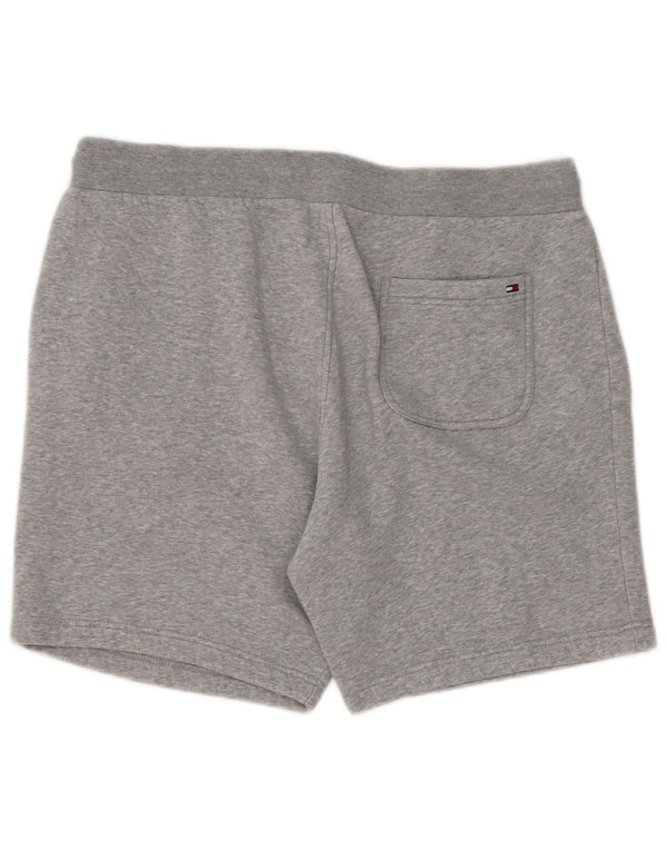 Pantaloni scurți sport grafic Tommy Hilfiger pentru bărbați, bumbac, gri mare