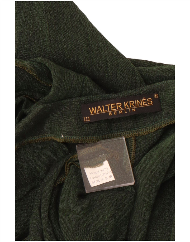 VINTAGE Crop Cardigan Top pentru femei UK 16, mare, verde, bumbac