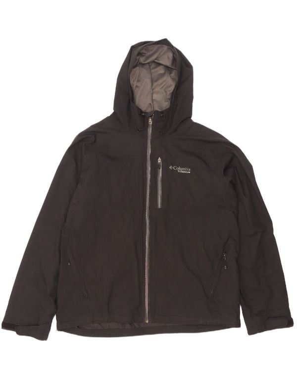 Jachetă de ploaie cu glugă pentru bărbați Columbia din titan UK 42 XL poliester negru
