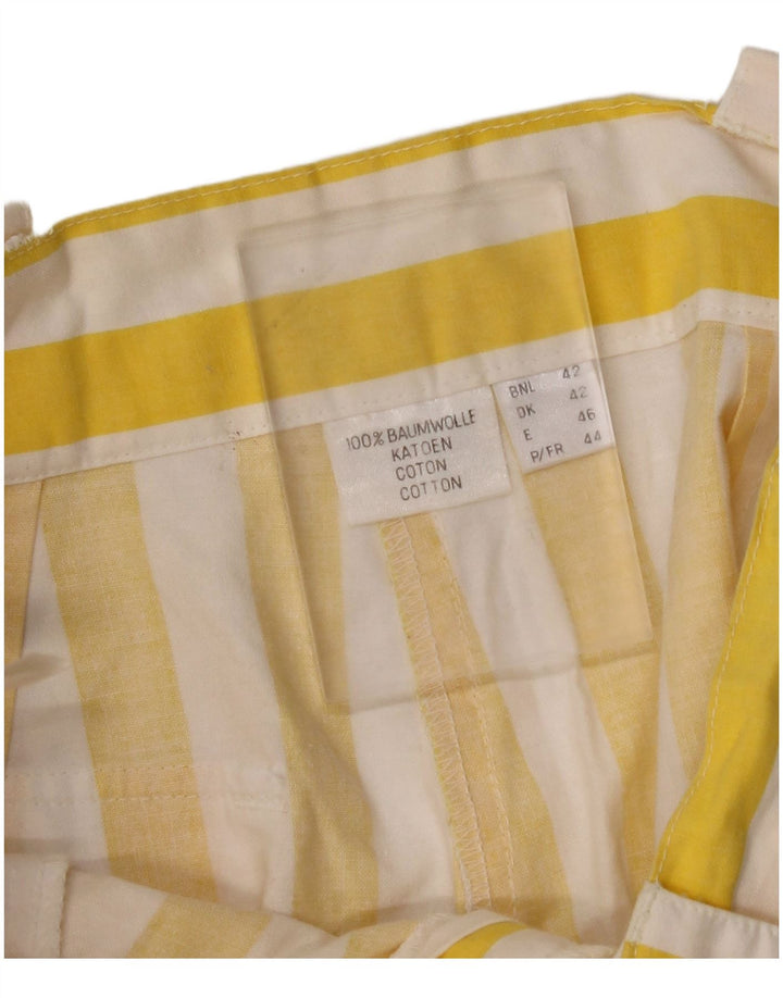 Pantaloni scurti chino pentru femei VINTAGE cu picioare largi EU 42 Large W30 cu dungi galbene