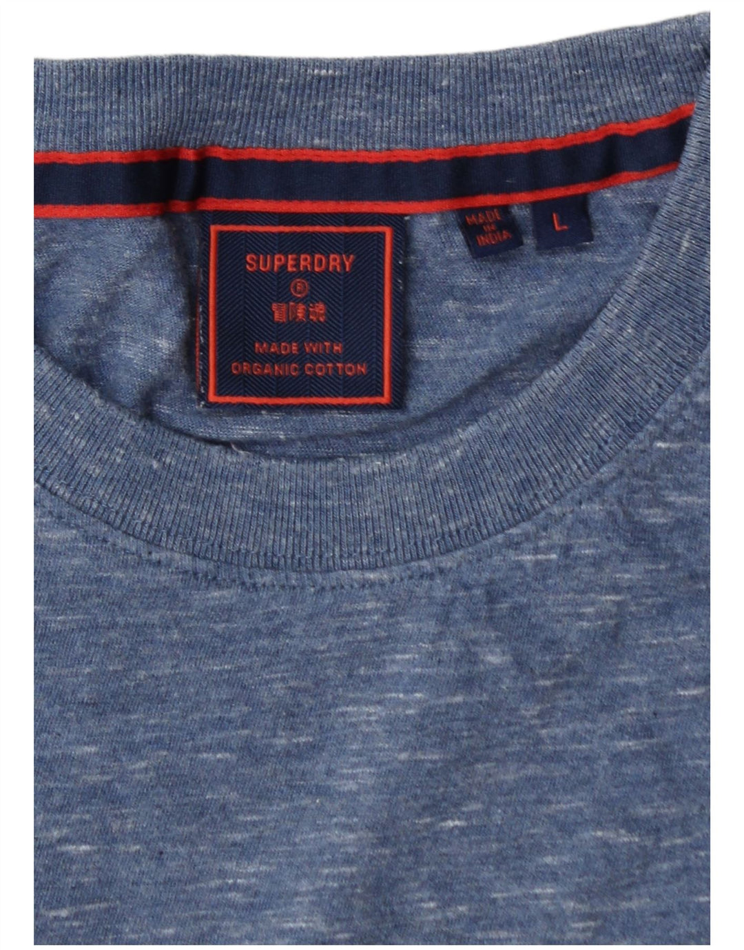 SUPERDRY Mens T-Shirt Top Large Blue Flecked Cotton Vintage Superdry and Second-Hand Superdry from Messina Hembry 