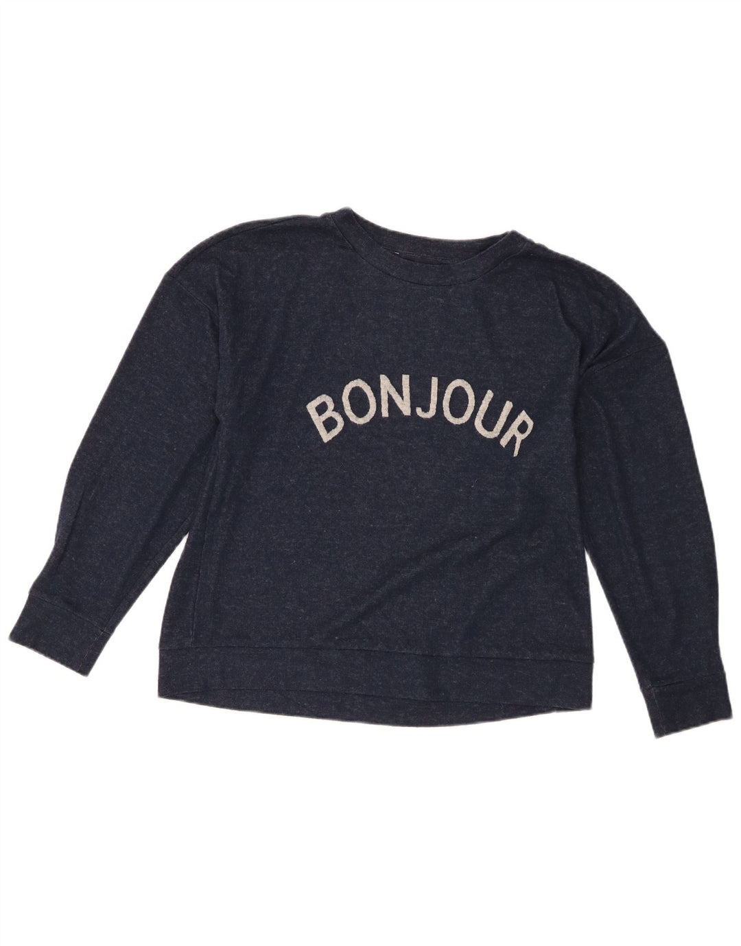 Marks & Spencer Tricou cu mânecă lungă cu grafică pentru femei UK 14 Medium Bleumarin