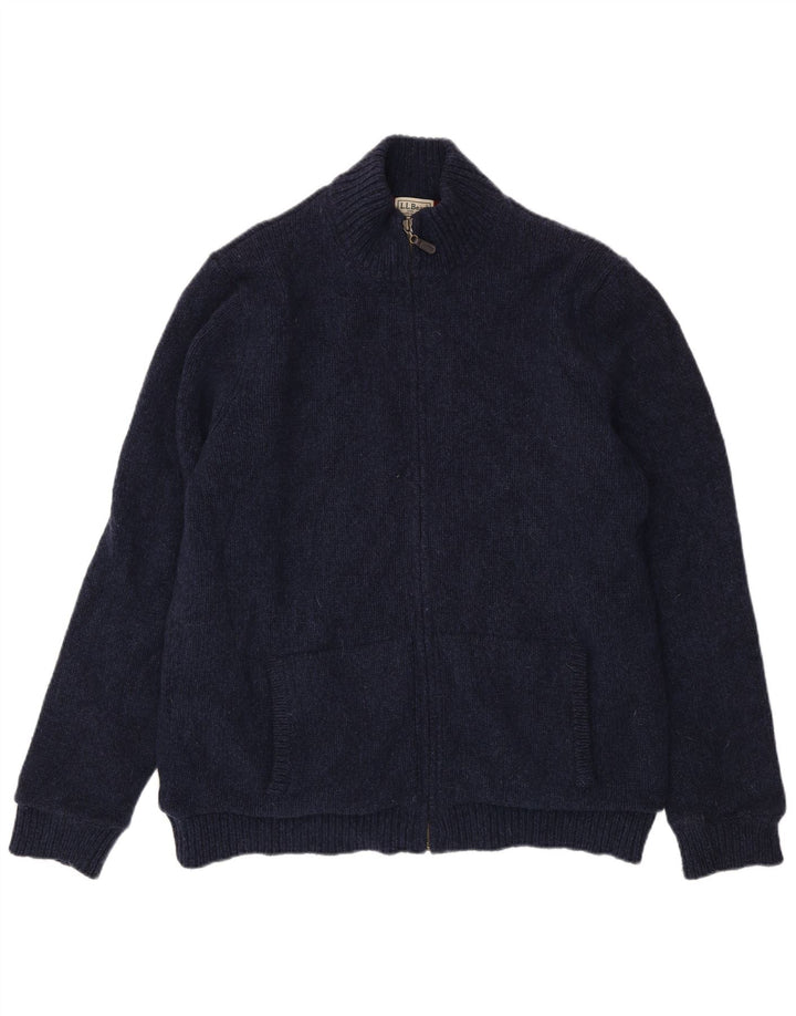 Pulover cardigan înalt pentru bărbați L.L.Bean, lână de miel bleumarin mare