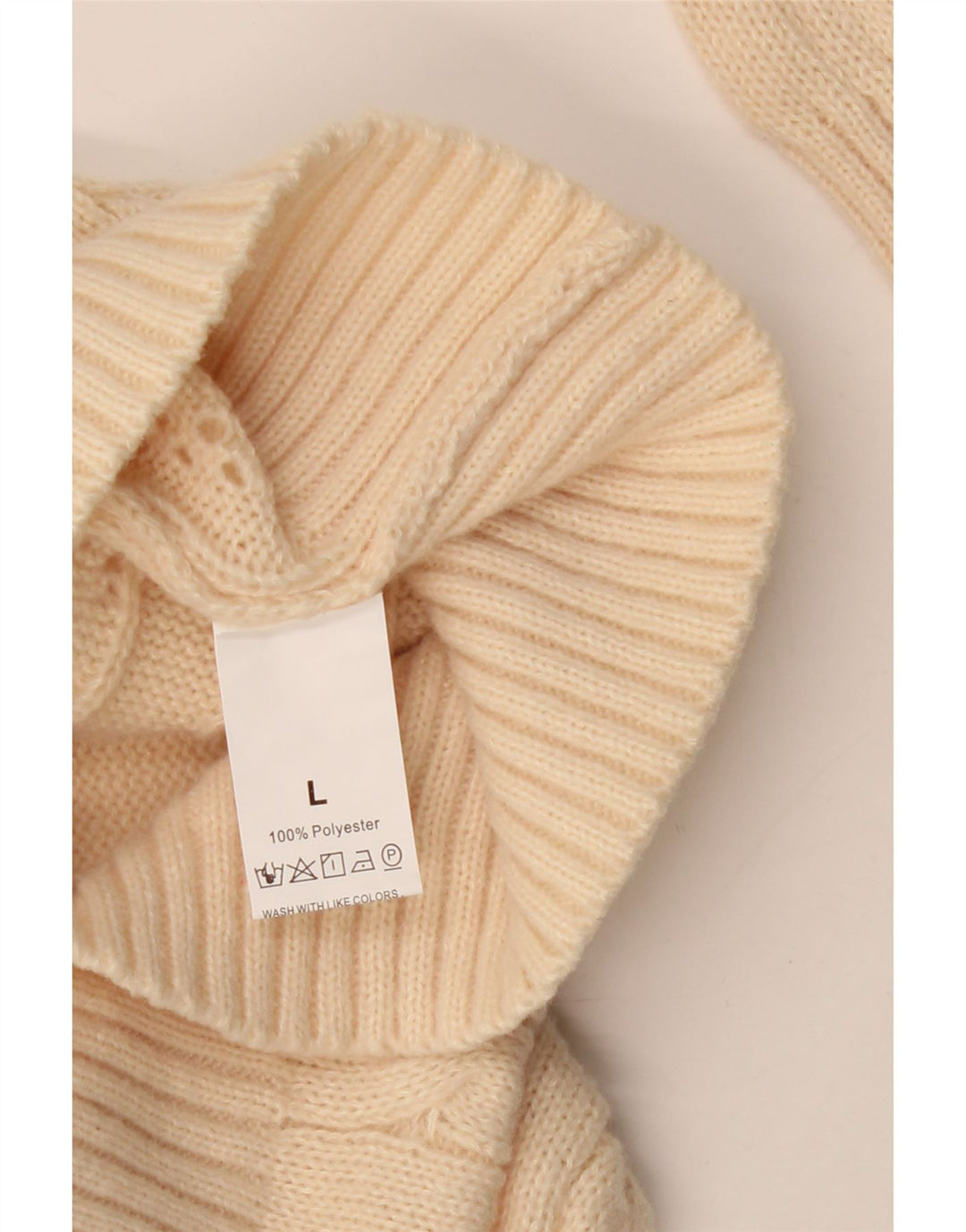 Pulover cardigan pentru femei VINTAGE UK 16 mare, bej, poliester