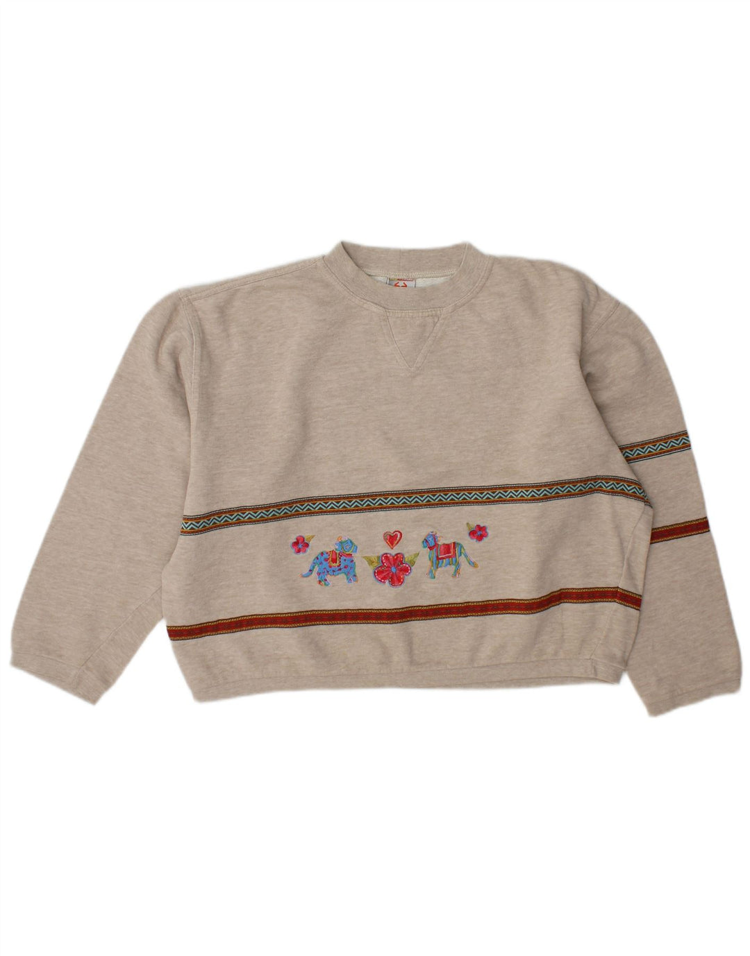 Pulover pentru damă Stefanel Crop Graphic Pulover UK 14 Medium Gri Dunge