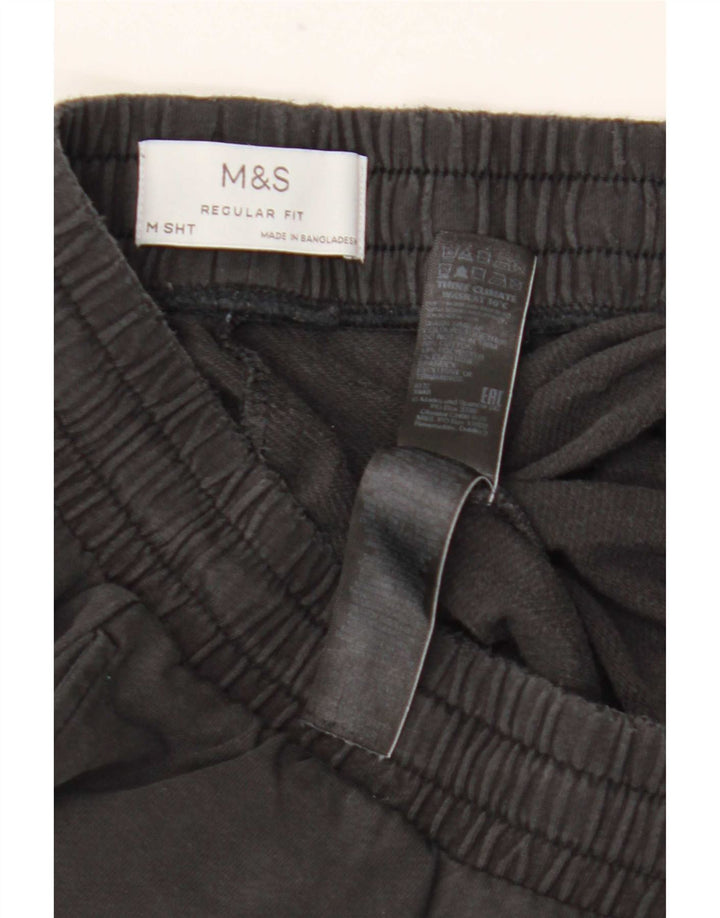 Pantaloni de trening Marks & Spencer pentru bărbați, cu croiala normală, bumbac mediu negru