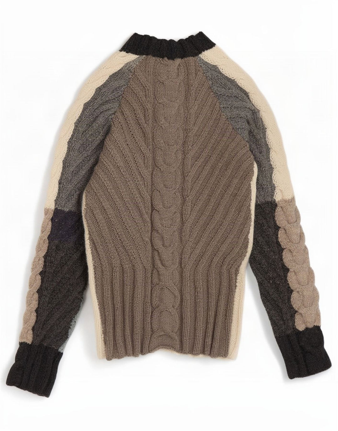 Pulover vintage cu gât țestoasă pentru femei UK 10 mic multicolor