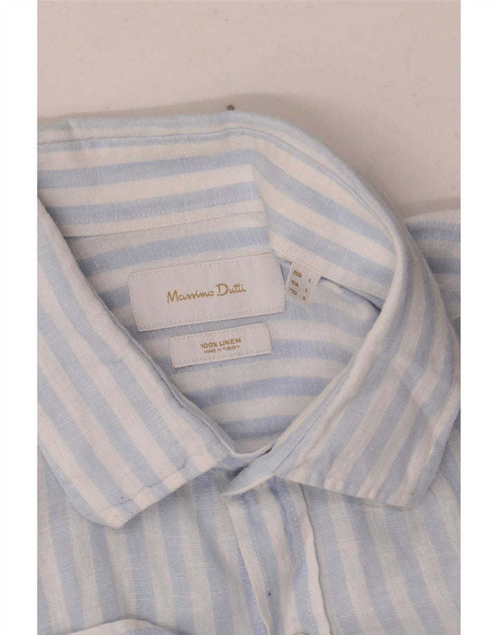 Cămașă Massimo Dutti pentru bărbați, lenjerie mare cu dungi albastre