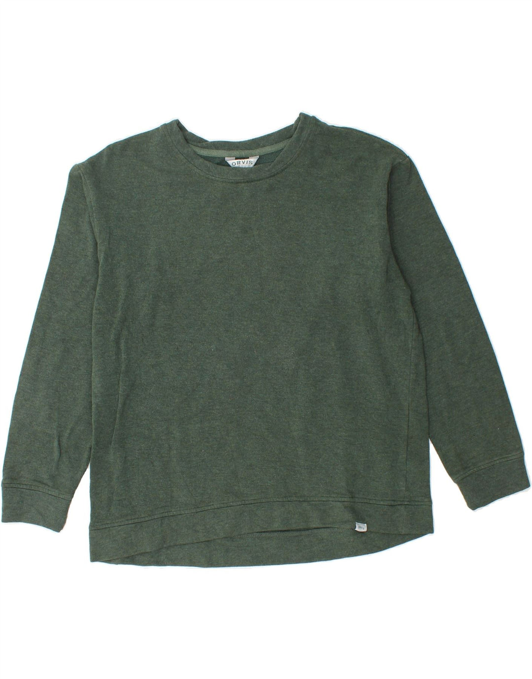 ORVIS Womens Sweatshirt Jumper UK 14 Medium Green Modal Vintage Orvis and Second-Hand Orvis from Messina Hembry 