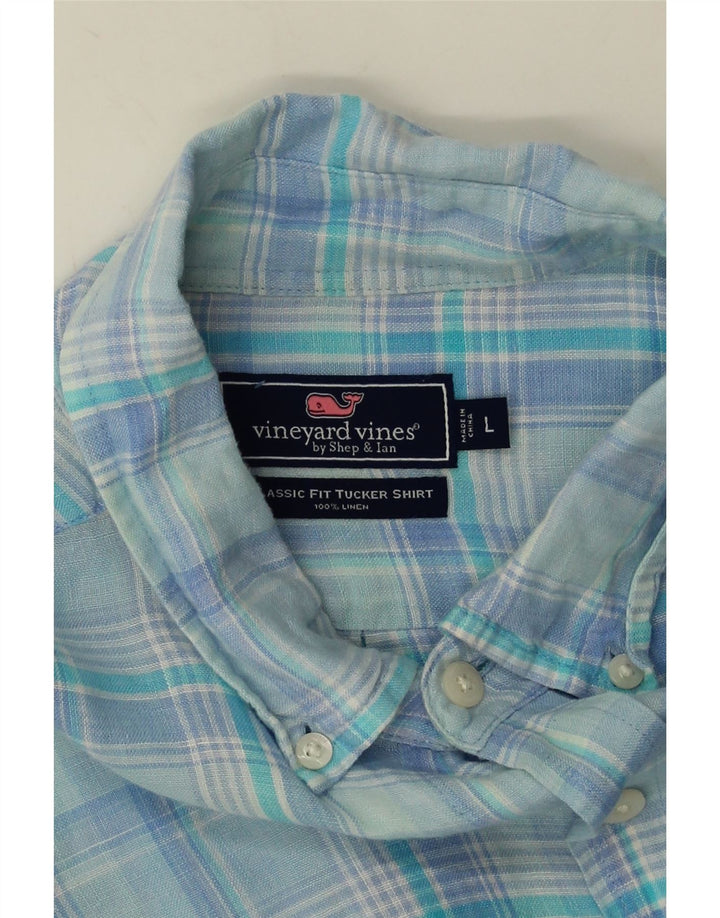 Cămașă pentru bărbați Vineyard Vines Classic Fit, lenjerie mare cu carouri albastre