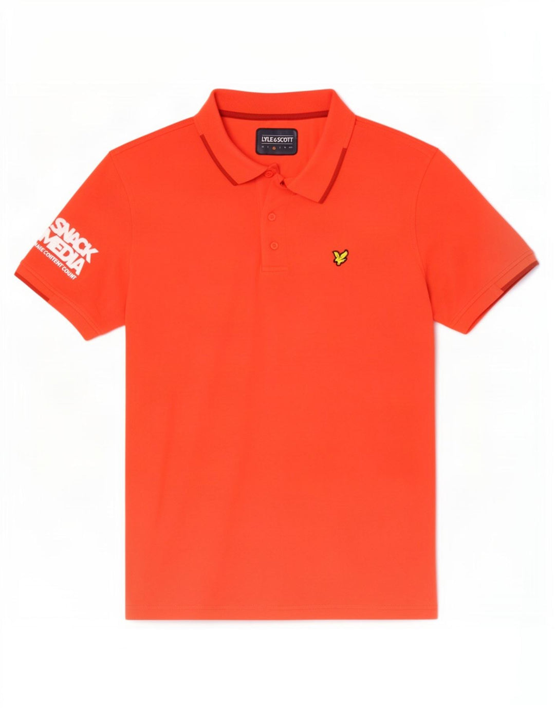 Tricou polo cu grafică Lyle & Scott pentru bărbați, poliester roșu mediu