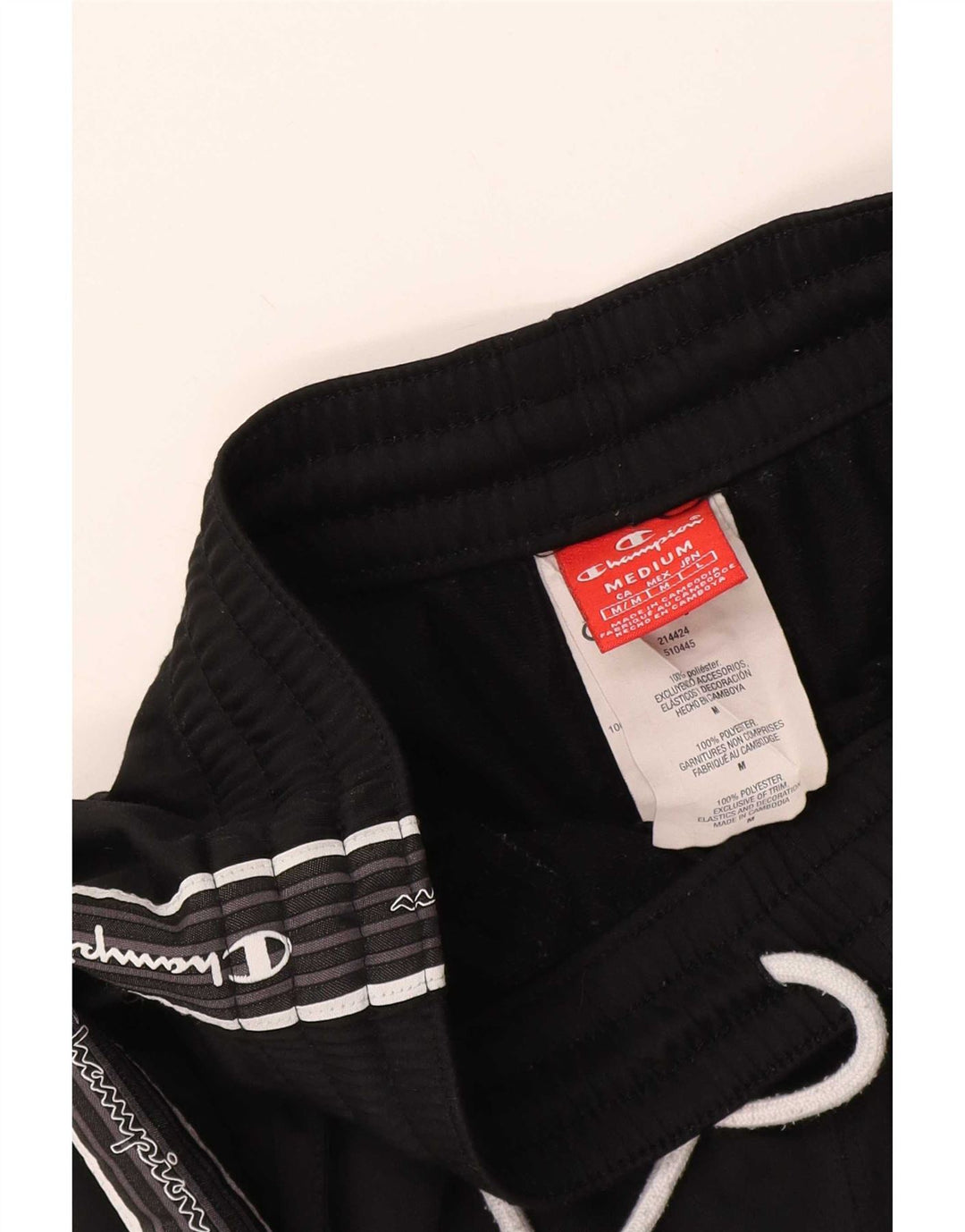 Pantaloni de trening cu grafic pentru femei Champion Medium Black Colorblock
