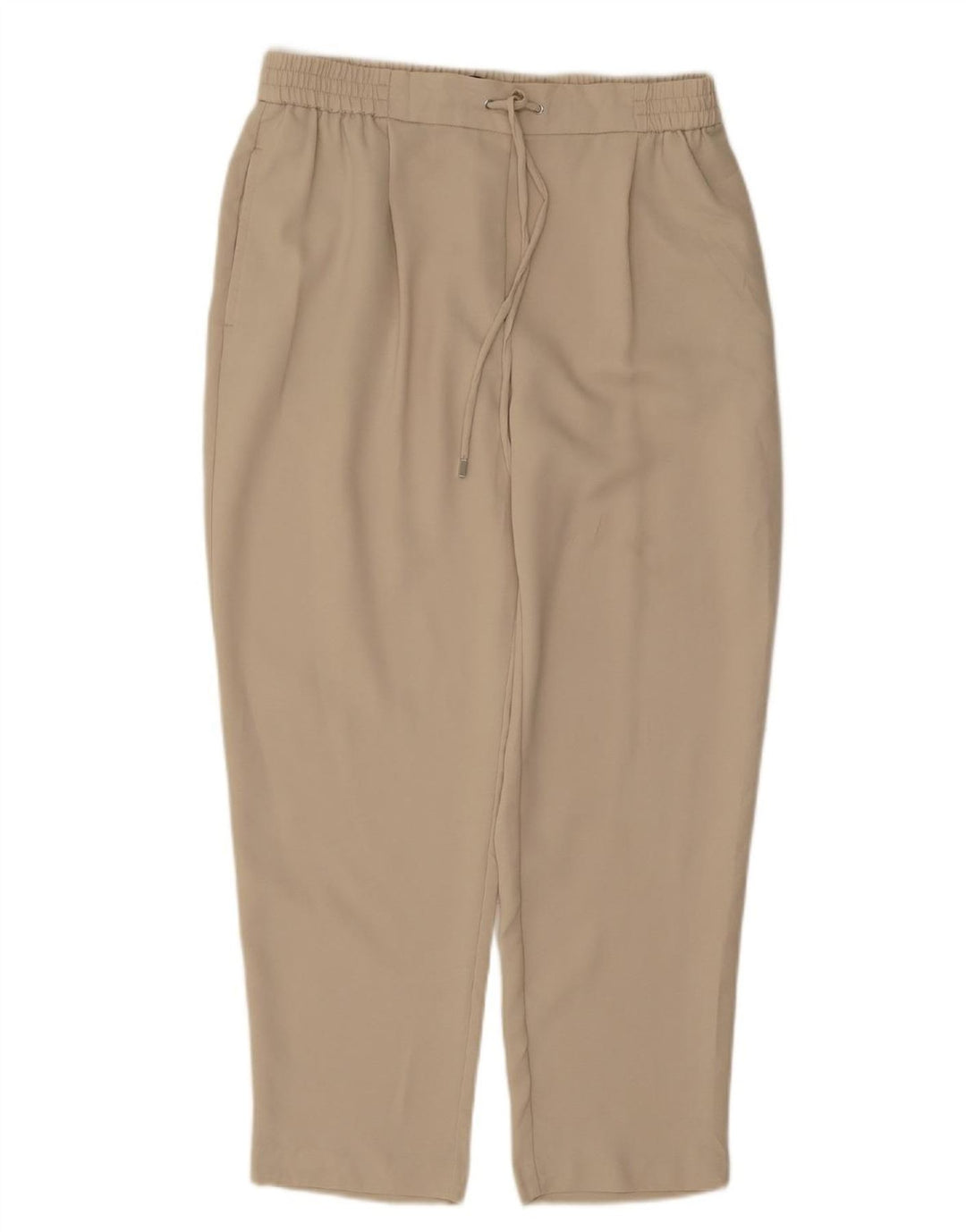 ZARA Womens Straight Cropped Trousers  Large W30 L25  Beige