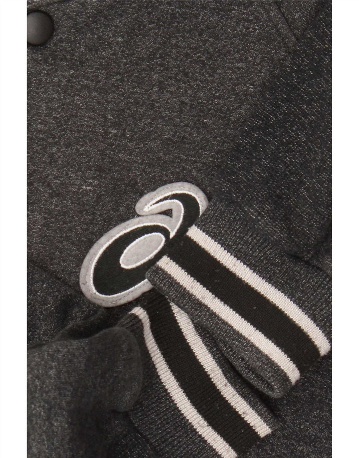 Pulover cardigan pentru bărbați Asics, bumbac cu dungi, gri mediu