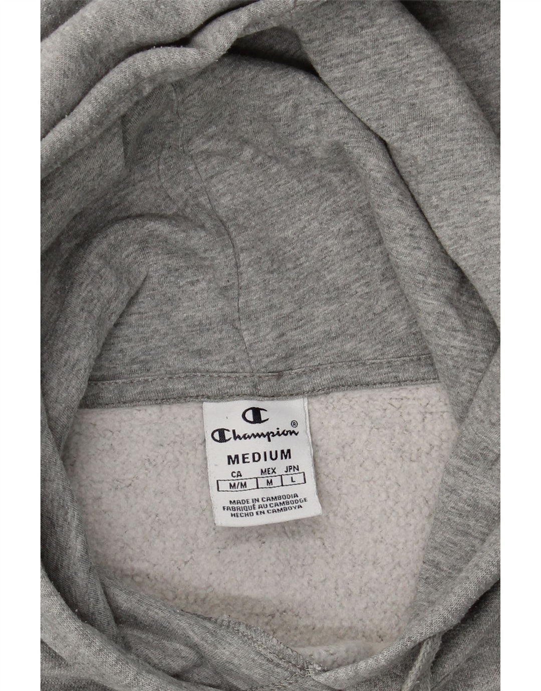 CHAMPION Womens Hoodie Jumper UK 12 Medium Grey Cotton Vintage Champion and Second-Hand Champion from Messina Hembry 
