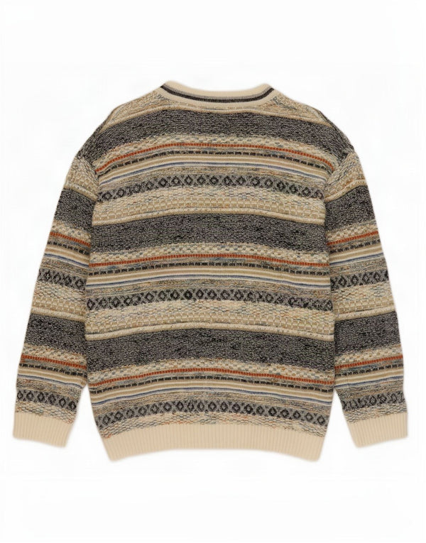 Pulover Cardigan Vintage pentru Barbati IT 48 Medium Multicolor Bumbac Fair Isle