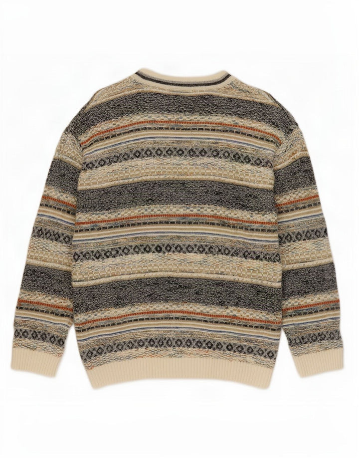 Pulover Cardigan Vintage pentru Barbati IT 48 Medium Multicolor Bumbac Fair Isle