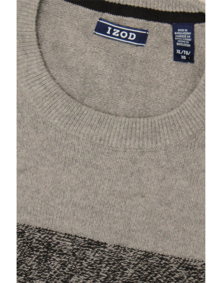 IZOD Mens Crew Neck Jumper Sweater XL Multicoloured Striped Cotton Vintage Izod and Second-Hand Izod from Messina Hembry 