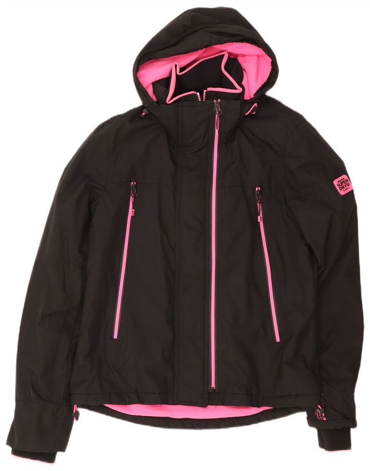 Jachetă Windbreaker cu glugă Superdry pentru femei UK 14 Large Black