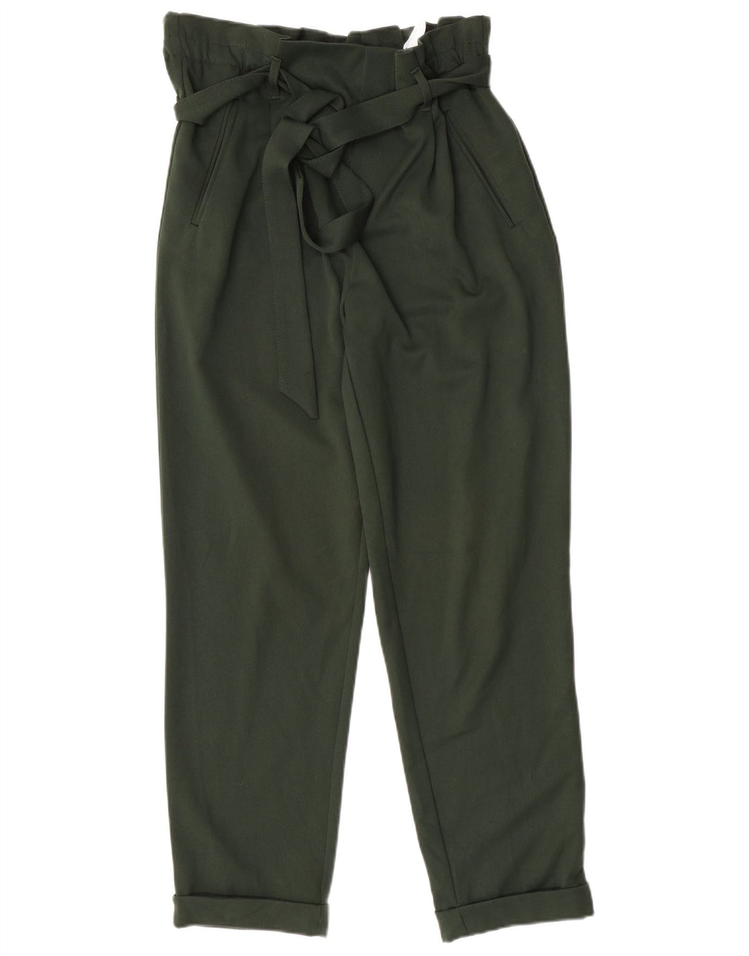 Pantaloni casual ZARA pentru damă, L28 L27, poliester verde