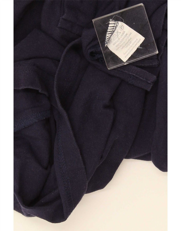 Tricou polo pentru bărbați Reebok cu mânecă lungă, bumbac mediu albastru bleumarin