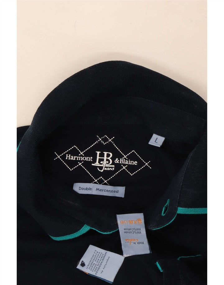 Cămașă polo Harmont & Blaine pentru bărbați, mare, bleumarin, bumbac