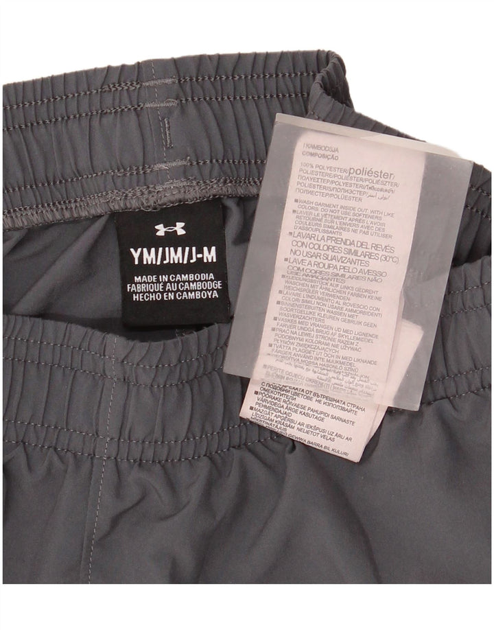 Pantaloni scurți sport grafic Under Armour pentru băieți 9-10 ani, poliester mediu gri