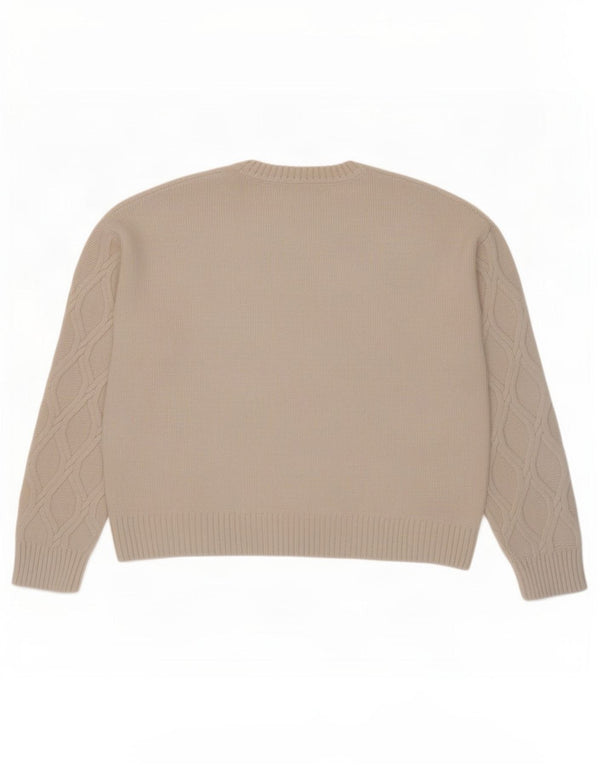 Marks & Spencer Womens Crew Neck Jumper Sweater UK 14 Medium Beige