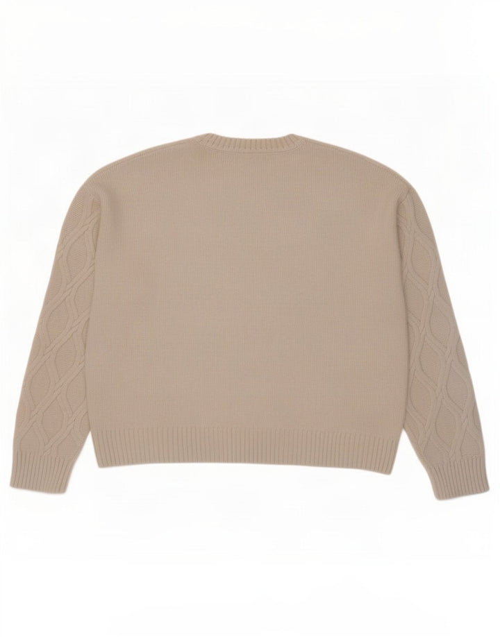 Pulover pentru femei Marks & Spencer cu decolteu rotund UK 14 Bej mediu