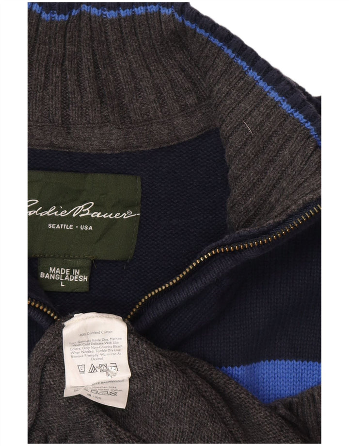 Pulover pentru bărbați Eddie Bauer, cu fermoar, cu gât, din bumbac mare, color bloc