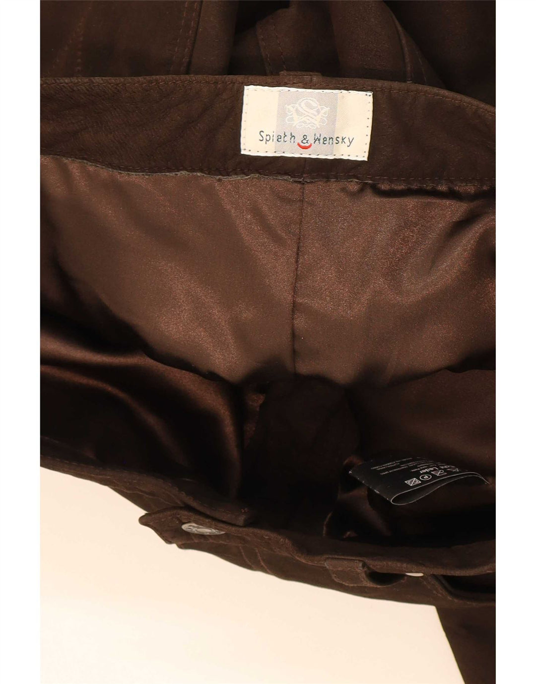 Spieth & Wensky Pantaloni drepți din piele pentru bărbați EU 48 Medium W32 L33 Maro