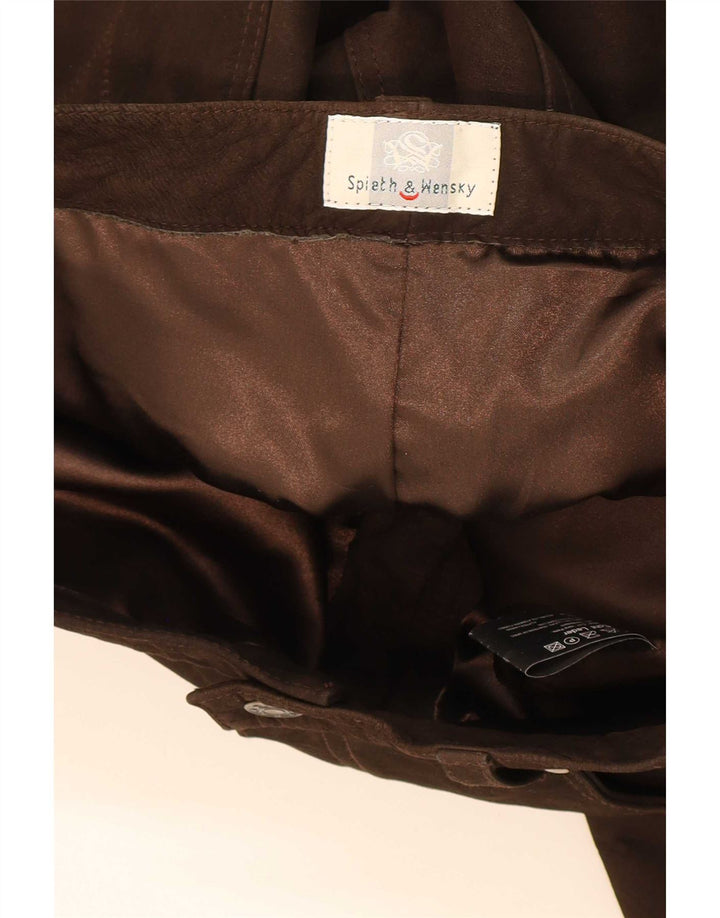 Spieth & Wensky Pantaloni drepți din piele pentru bărbați EU 48 Medium W32 L33 Maro