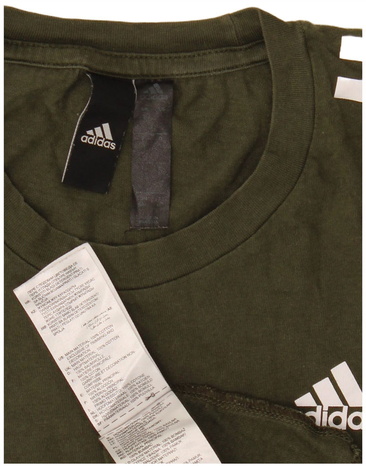 Tricou pentru bărbați Adidas Top mic bumbac kaki