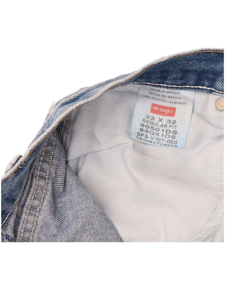 Blugi drepti WRANGLER pentru bărbați, cu ajustare normală, W33 L32, bumbac albastru